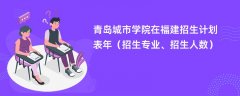 青岛城市学院在福建招生计划表2024年(招生专业、招生人数)