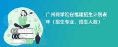 广州商学院在福建招生计划表2024年（招生专业、招生人数）