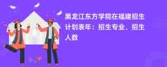 黑龙江东方学院在福建招生计划表2024年：招生专业、招生人数