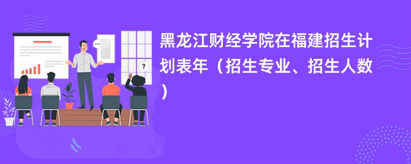黑龙江财经学院在福建招生计划表2024年(招生专业、招生人数)