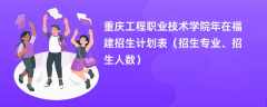 重庆工程职业技术学院2024年在福建招生计划表（招生专业、招生人数）