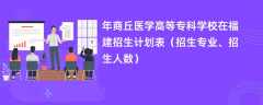 2024年商丘医学高等专科学校在福建招生计划表（招生专业、招生人数）