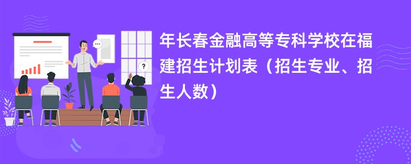 2024年长春金融高等专科学校在福建招生计划表（招生专业、招生人数）