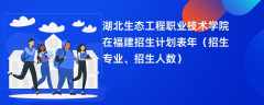 湖北生态工程职业技术学院在福建招生计划表2024年（招生专业、招生人数）