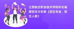 江西航空职业技术学院2024年在福建招生计划表(招生专业、招生人数)