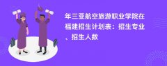 2024年三亚航空旅游职业学院在福建招生计划表:招生专业、招生人数