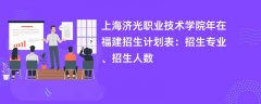 上海济光职业技术学院2024年在福建招生计划表:招生专业、招生人数