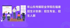 2024年山东传媒职业学院在福建招生计划表:招生专业、招生人数