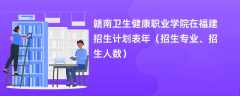 赣南卫生健康职业学院在福建招生计划表2024年（招生专业、招生人数）
