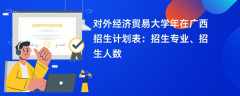 对外经济贸易大学2024年在广西招生计划表：招生专业、招生人数