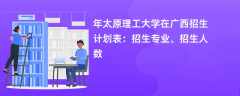 2024年太原理工大学在广西招生计划表：招生专业、招生人数