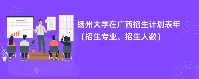 扬州大学在广西招生计划表2024年（招生专业、招生人数）