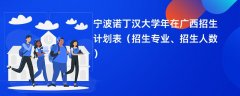 宁波诺丁汉大学2024年在广西招生计划表(招生专业、招生人数)