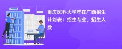重庆医科大学2024年在广西招生计划表:招生专业、招生人数