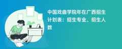 中国戏曲学院2024年在广西招生计划表：招生专业、招生人数
