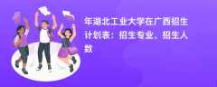2024年湖北工业大学在广西招生计划表：招生专业、招生人数