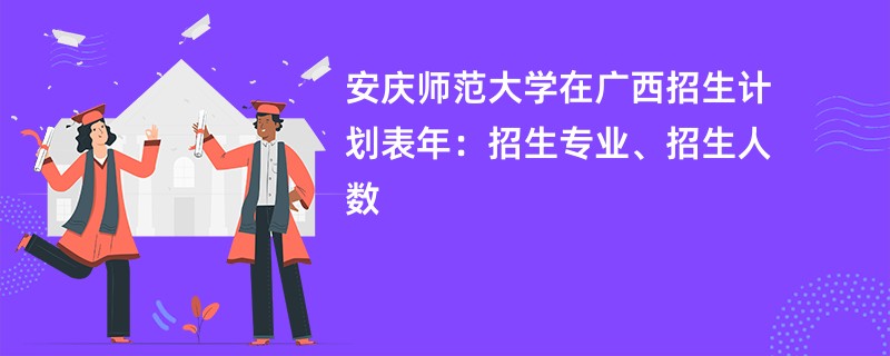 安庆师范大学在广西招生计划表2024年:招生专业、招生人数