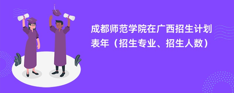成都师范学院在广西招生计划表2024年（招生专业、招生人数）