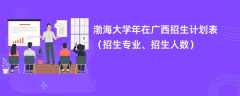 渤海大学2024年在广西招生计划表（招生专业、招生人数）