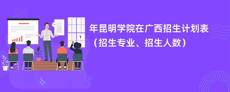 2024年昆明学院在广西招生计划表（招生专业、招生人数）