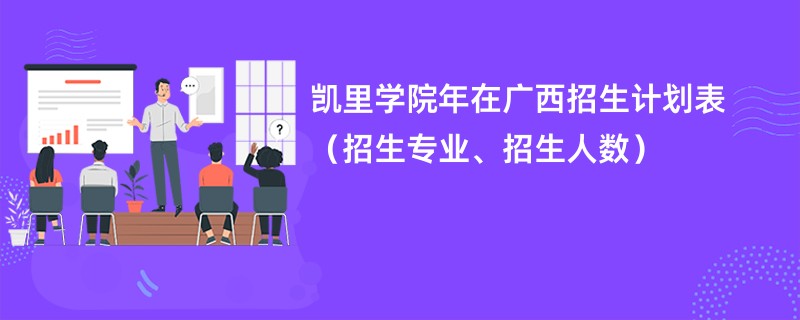 凯里学院2024年在广西招生计划表（招生专业、招生人数）