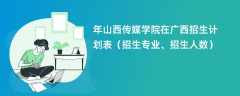 2024年山西传媒学院在广西招生计划表（招生专业、招生人数）