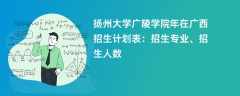 扬州大学广陵学院2024年在广西招生计划表：招生专业、招生人数