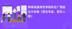 黔南民族师范学院2024年在广西招生计划表（招生专业、招生人数）