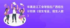 2024年黑龙江工业学院在广西招生计划表（招生专业、招生人数）