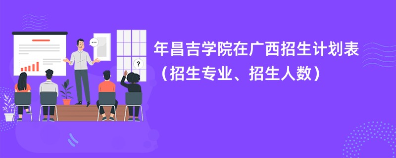 2024年昌吉学院在广西招生计划表（招生专业、招生人数）