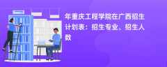 2024年重庆工程学院在广西招生计划表：招生专业、招生人数