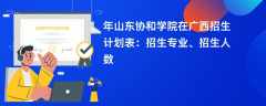 2024年山东协和学院在广西招生计划表：招生专业、招生人数