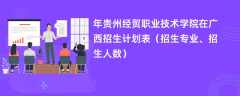 2024年贵州经贸职业技术学院在广西招生计划表（招生专业、招生人数）