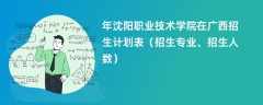 2024年沈阳职业技术学院在广西招生计划表（招生专业、招生人数）