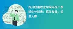 四川铁道职业学院2024年在广西招生计划表：招生专业、招生人数