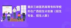 重庆三峡医药高等专科学校2024年在广西招生计划表（招生专业、招生人数）