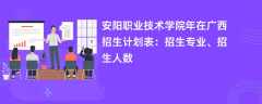 安阳职业技术学院2024年在广西招生计划表：招生专业、招生人数