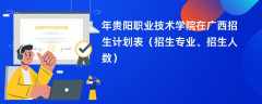 2024年贵阳职业技术学院在广西招生计划表（招生专业、招生人数）