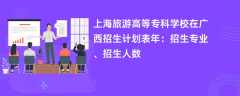 上海旅游高等专科学校在广西招生计划表2024年：招生专业、招生人数
