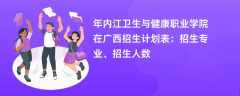 2024年内江卫生与健康职业学院在广西招生计划表：招生专业、招生人数