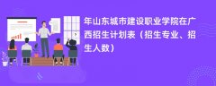 2024年山东城市建设职业学院在广西招生计划表(招生专业、招生人数)