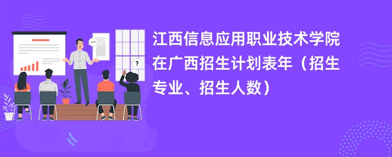 江西信息应用职业技术学院在广西招生计划表2024年(招生专业、招生人数)