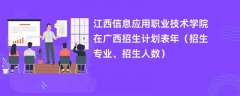 江西信息应用职业技术学院在广西招生计划表2024年(招生专业、招生人数)