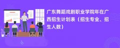 广东舞蹈戏剧职业学院2024年在广西招生计划表(招生专业、招生人数)