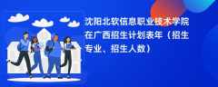 沈阳北软信息职业技术学院在广西招生计划表2024年（招生专业、招生人数）