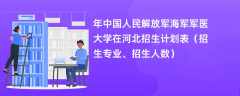 2024年中国人民解放军海军军医大学在河北招生计划表（招生专业、招生人数）