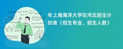 2024年上海海洋大学在河北招生计划表（招生专业、招生人数）