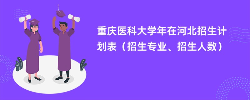 重庆医科大学2024年在河北招生计划表（招生专业、招生人数）