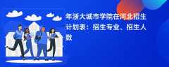 2024年浙大城市学院在河北招生计划表：招生专业、招生人数