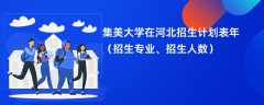 集美大学在河北招生计划表2024年（招生专业、招生人数）